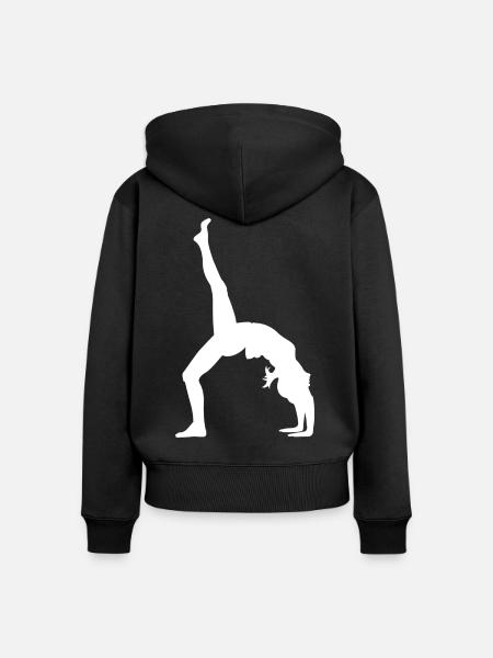 Gymnastik Tänzerin - Frauen Premium Bio Zip Hoodie - Schwarz