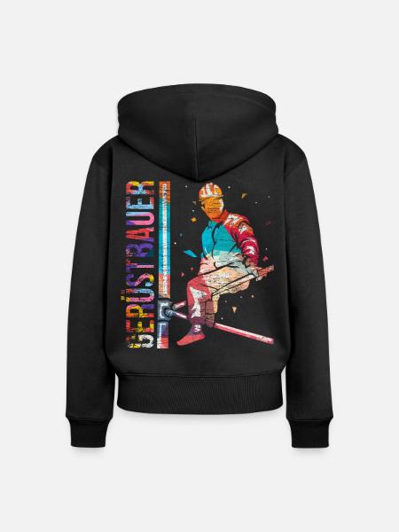 Kühner Gerüstbauer Höhenarbeit - Frauen Premium Bio Zip Hoodie - Schwarz