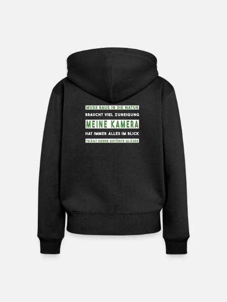 Fotograf fotografieren Naturfotograf - Frauen Premium Bio Zip Hoodie - Schwarz
