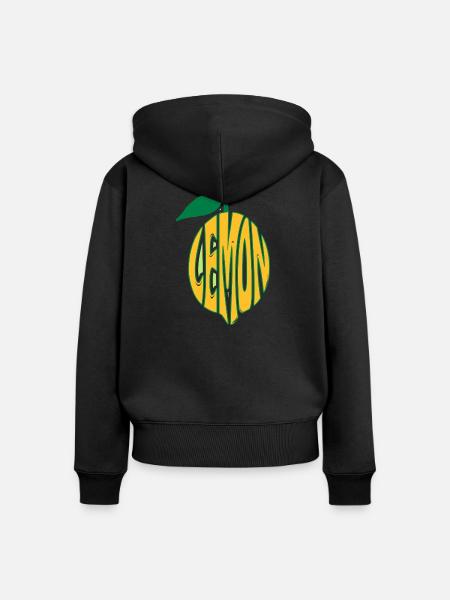 Lemon Zitrone - Frauen Premium Bio Zip Hoodie - Schwarz
