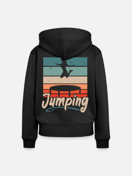 Springendes Trampolin Trampolin Trampolinspringen - Frauen Premium Bio Zip Hoodie - Schwarz