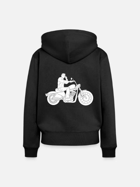 Biker - Frauen Premium Bio Zip Hoodie - Schwarz