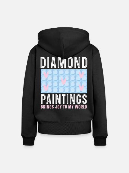 Diamantmalerei Handwerkszeug Diamantmaler - Frauen Premium Bio Zip Hoodie - Schwarz