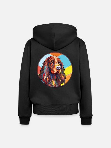 Deutsche Hunderasse Bunte Aquarell-Illustration - Frauen Premium Bio Zip Hoodie - Schwarz