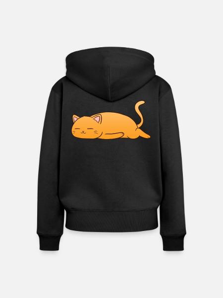 Sleeping Cat - Frauen Premium Bio Zip Hoodie - Schwarz