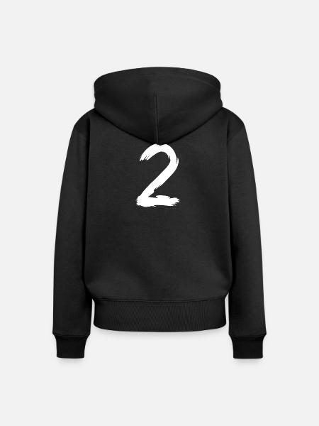 Zahl 2 Bürste - Frauen Premium Bio Zip Hoodie - Schwarz
