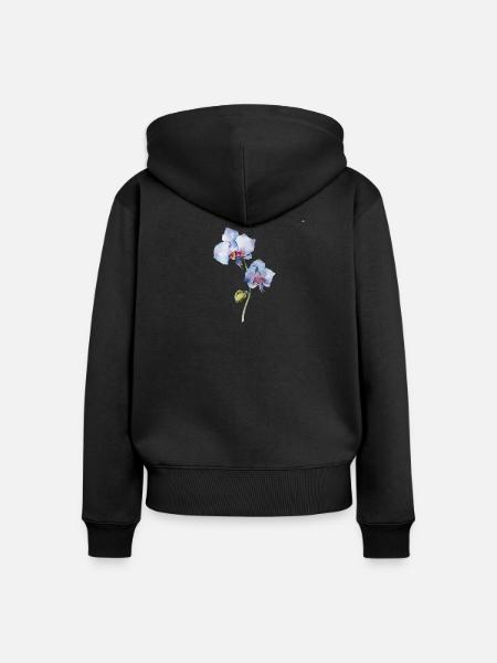 Blume - Frauen Premium Bio Zip Hoodie - Schwarz