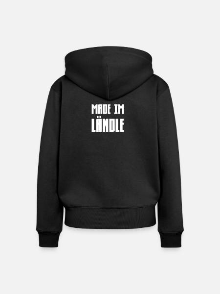 Made im Ländle - Frauen Premium Bio Zip Hoodie - Schwarz