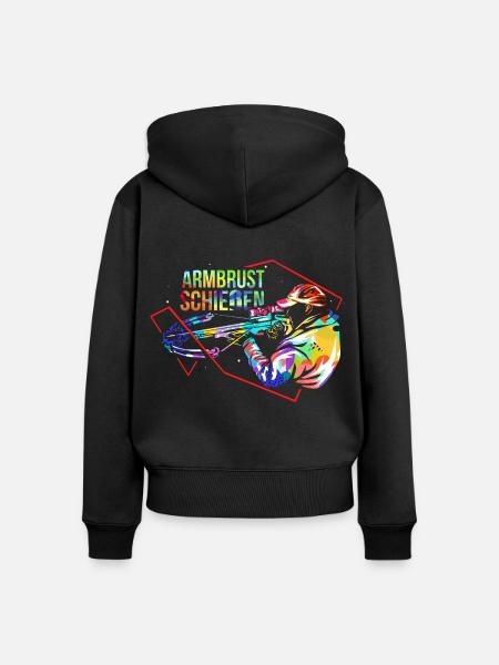 Präziser Armbrustschütze Mittelalter - Frauen Premium Bio Zip Hoodie - Schwarz
