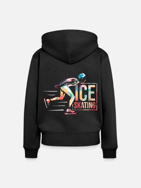 Eleganter Eiskunstlauf Wettkampf - Frauen Premium Bio Zip Hoodie - Schwarz