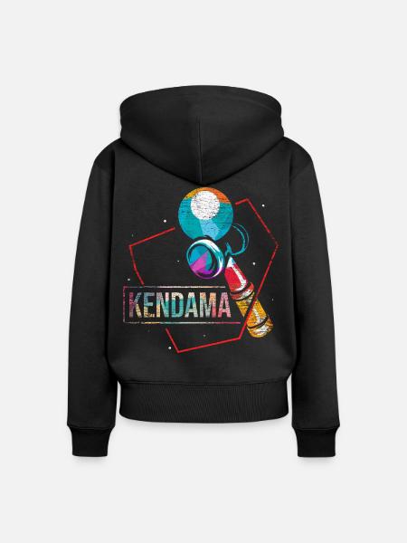 Japan Kendama Geschicklichkeitsspiel - Frauen Premium Bio Zip Hoodie - Schwarz