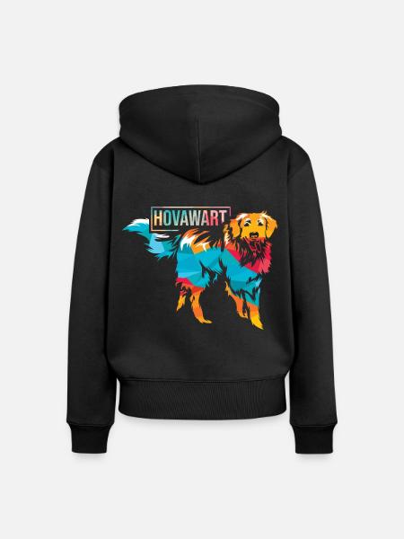 Kraftvoller Hovawart Gebrauchshund - Frauen Premium Bio Zip Hoodie - Schwarz