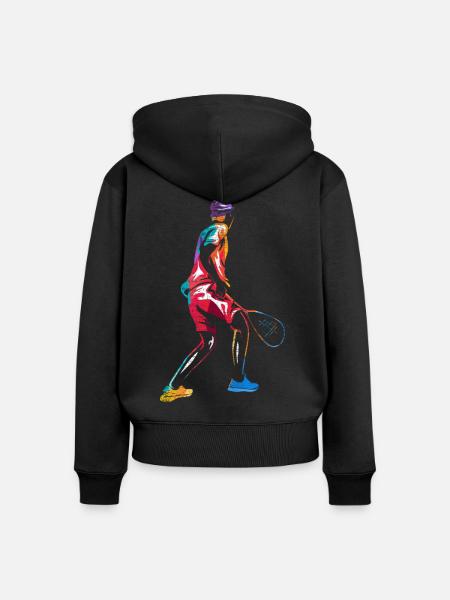 Wendiger Squash Vereinsspieler - Frauen Premium Bio Zip Hoodie - Schwarz