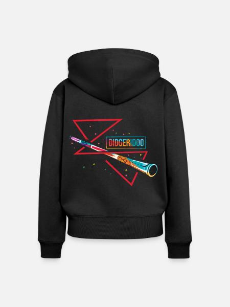 Dröhnendes Didgeridoo Australien - Frauen Premium Bio Zip Hoodie - Schwarz