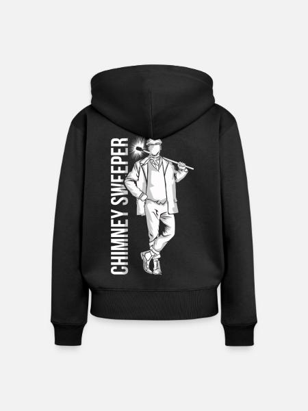 Sauberer Schornsteinfeger Kaminreinigung - Frauen Premium Bio Zip Hoodie - Schwarz