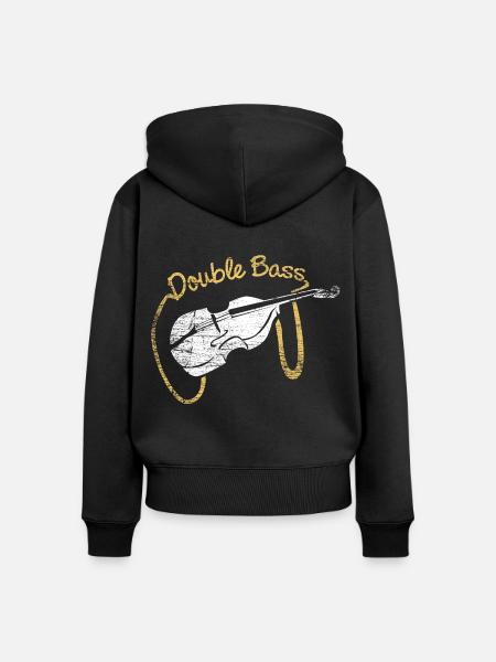 Groovender Kontrabass Swingclub - Frauen Premium Bio Zip Hoodie - Schwarz