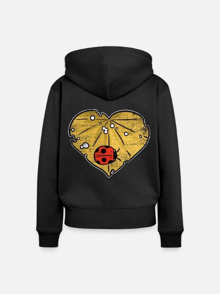 Fleißiger Marienkäfer Gartenhelfer - Frauen Premium Bio Zip Hoodie - Schwarz