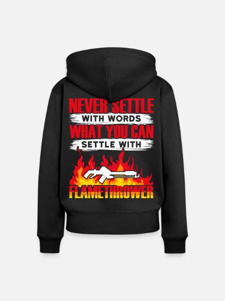 Flammenwerfer Lover Flammenwerfer Hot Burn - Frauen Premium Bio Zip Hoodie - Schwarz