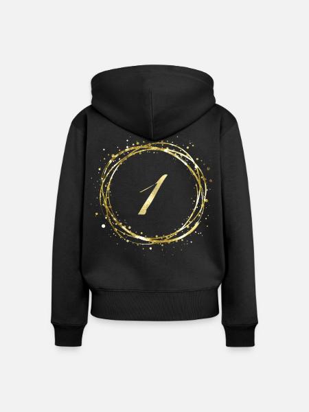 1 - Frauen Premium Bio Zip Hoodie - Schwarz