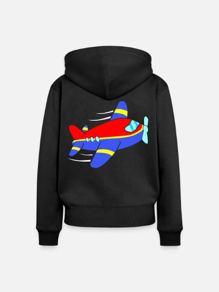 Flugzeug Flieger - Frauen Premium Bio Zip Hoodie - Schwarz