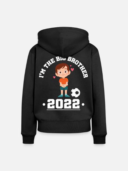 Werde Großer Bruder 2022 - Frauen Premium Bio Zip Hoodie - Schwarz