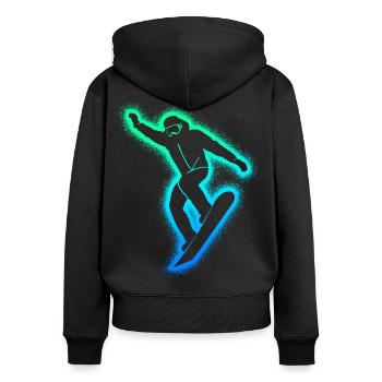 Snowboarder Snowboarden Herren Jungen Snowboard - Frauen Premium Bio Zip Hoodie - Schwarz - Hinten - Julia (174cm)