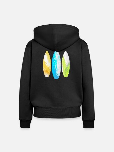 Vamos a la playa. - Frauen Premium Bio Zip Hoodie - Schwarz