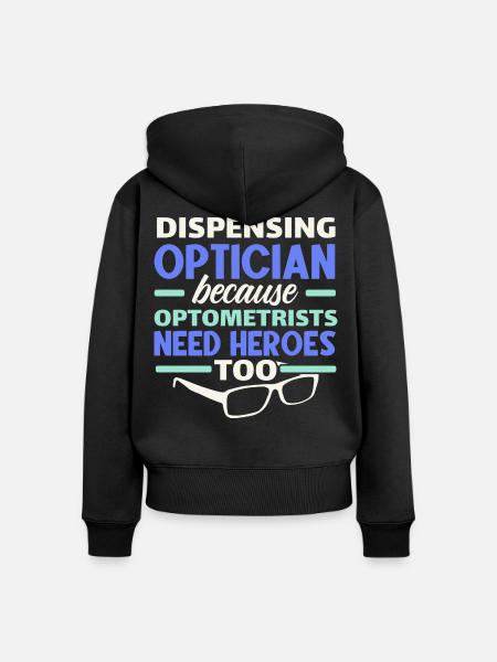 Optiker Brillenflüsterer Optometrie - Frauen Premium Bio Zip Hoodie - Schwarz