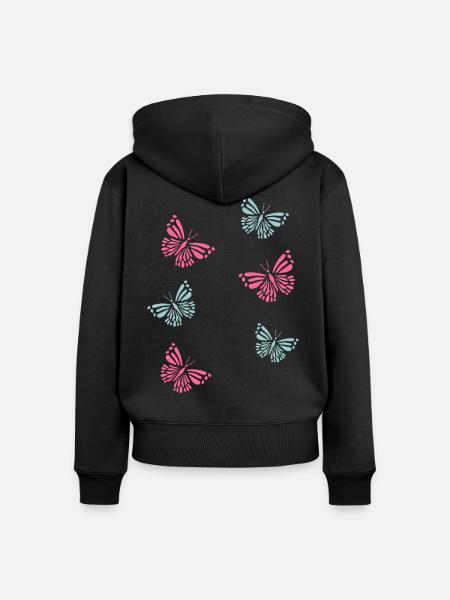 Butterflies Schmetterlinge - Frauen Premium Bio Zip Hoodie - Schwarz