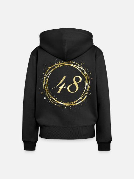 48 - Frauen Premium Bio Zip Hoodie - Schwarz