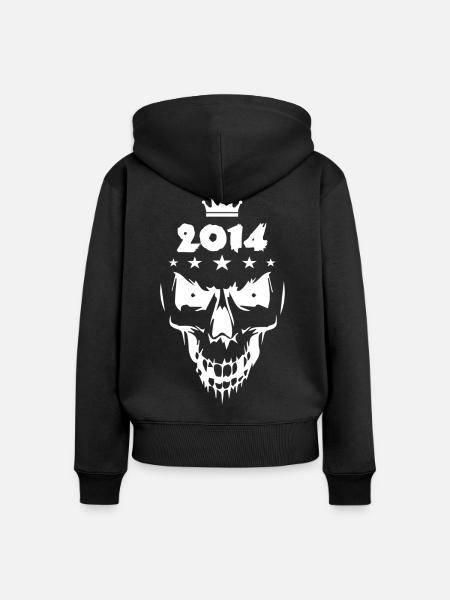 2014 Totenkopf - Frauen Premium Bio Zip Hoodie - Schwarz