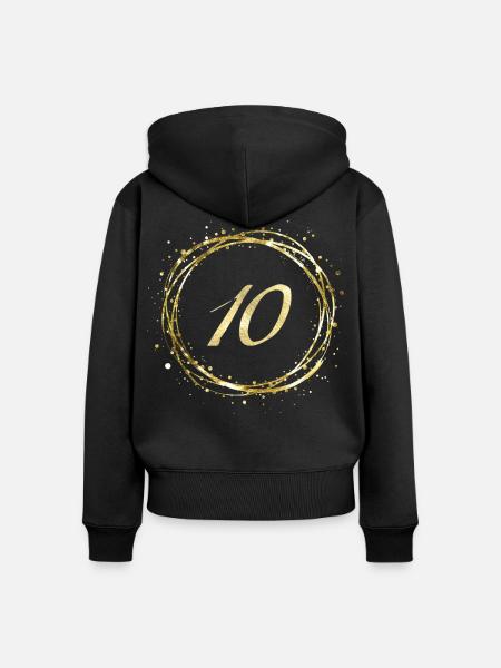 10 - Frauen Premium Bio Zip Hoodie - Schwarz