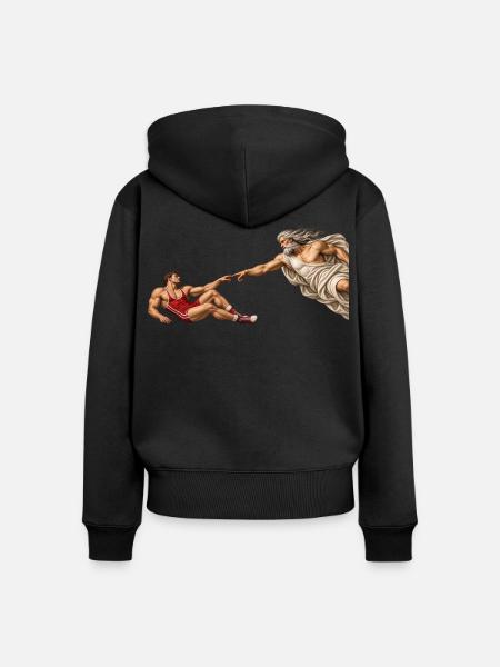 Die Erschaffung des Ringers - Frauen Premium Bio Zip Hoodie - Schwarz