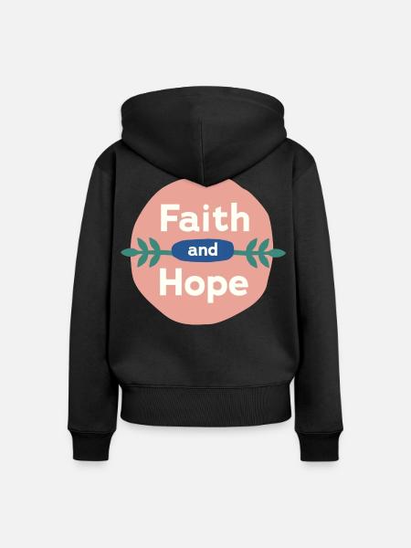 Faith & Hope - Frauen Premium Bio Zip Hoodie - Schwarz
