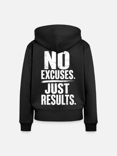 Kein Aufschub Nur Ergebnisse - Frauen Premium Bio Zip Hoodie - Schwarz