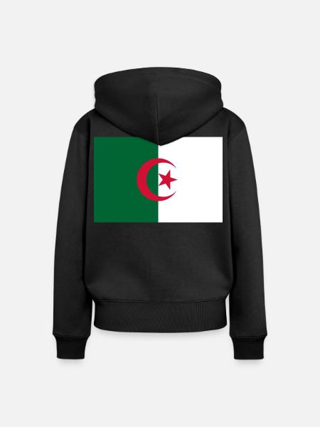 Algerien - Frauen Premium Bio Zip Hoodie - Schwarz