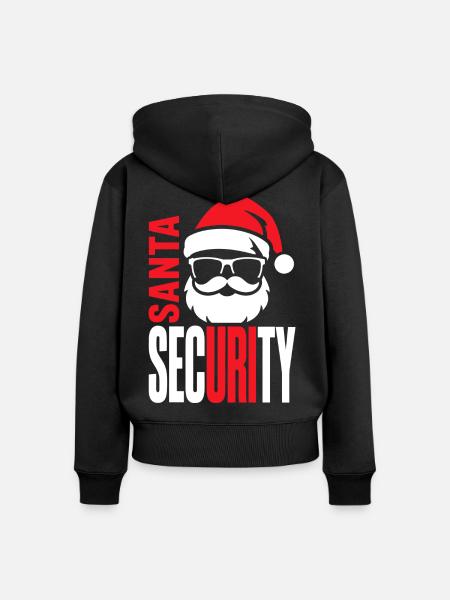 Weihnachtsmann-Sicherheitslogo - Frauen Premium Bio Zip Hoodie - Schwarz