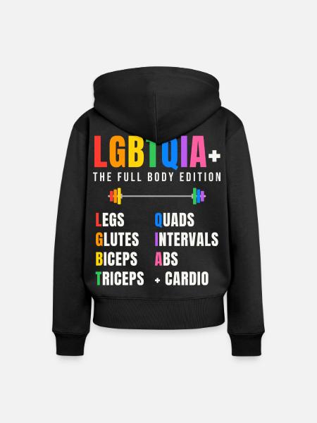 LGBTQIA+ The Full Body Edition - Frauen Premium Bio Zip Hoodie - Schwarz