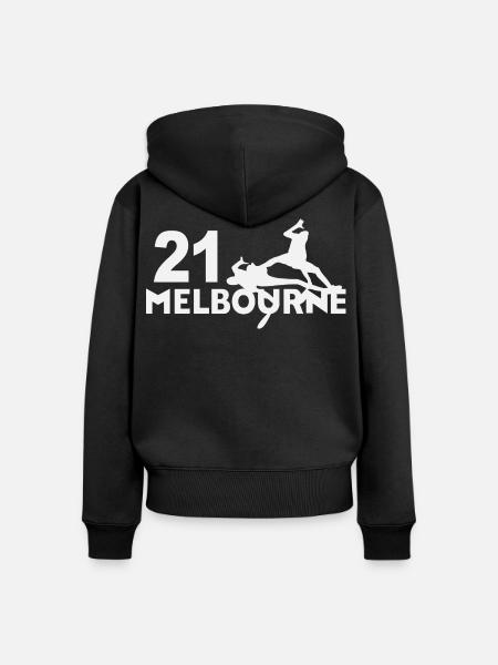 21 Melbourne Tennisspieler - Frauen Premium Bio Zip Hoodie - Schwarz