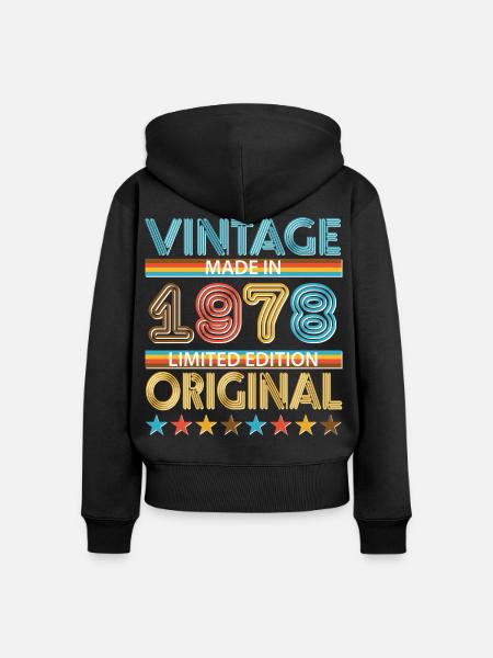 1978 - Frauen Premium Bio Zip Hoodie - Schwarz