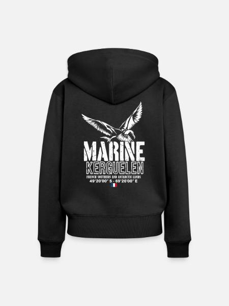 Kerguelen Marine Patch - Frauen Premium Bio Zip Hoodie - Schwarz