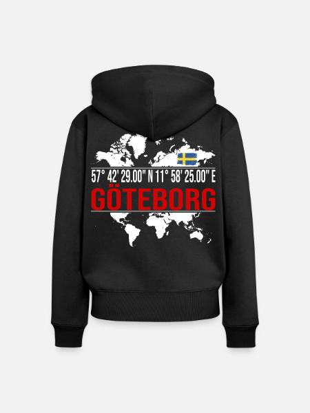 Göteborg - Frauen Premium Bio Zip Hoodie - Schwarz
