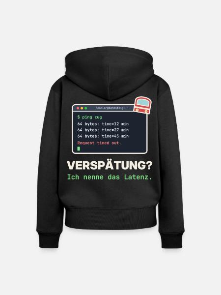 Ping Verzögerung: Latenz Meme - Frauen Premium Bio Zip Hoodie - Schwarz
