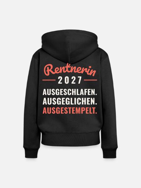 Rentnerin 2027 - Frauen Premium Bio Zip Hoodie - Schwarz
