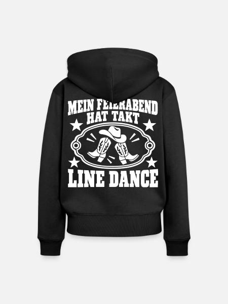 Feierabend Line Dance - Frauen Premium Bio Zip Hoodie - Schwarz