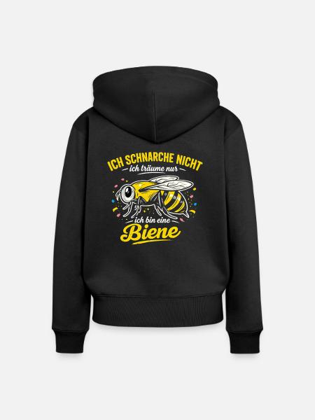Ich schnarche nicht lustiger Bienenspruch - Frauen Premium Bio Zip Hoodie - Schwarz