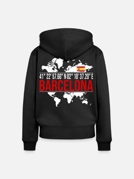 Barcelona - Frauen Premium Bio Zip Hoodie - Schwarz