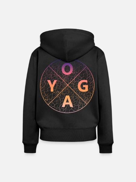 Yoga - Frauen Premium Bio Zip Hoodie - Schwarz