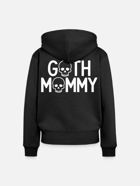 Goth-Mommy-Schädel-Typografie - Frauen Premium Bio Zip Hoodie - Schwarz