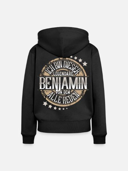 Benjamin - Frauen Premium Bio Zip Hoodie - Schwarz